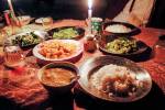 Repas de trek : riz, haricots baveux, soupe...